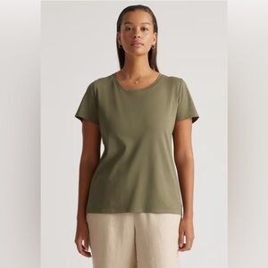Quince Cotton Modal Scoop Neck Tee - Dark Olive